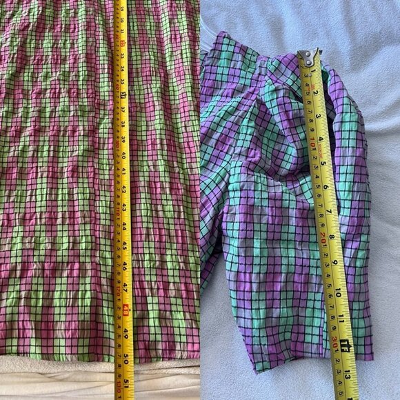 NWT ZARA Plaid Puff Sleeve Midi Dress S - Picture 14 of 16